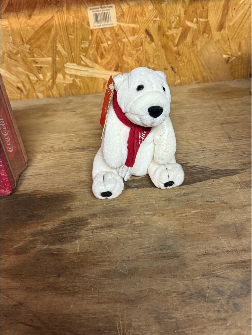Coca-Cola Polar Bear Plush Toy with Red Scarf